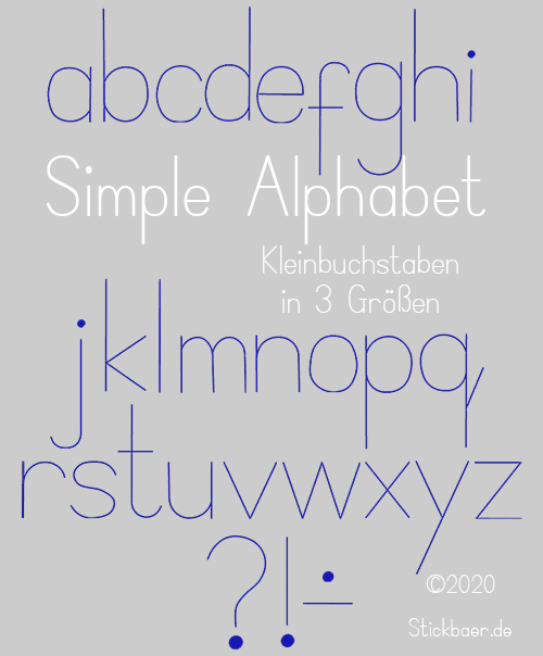 Simple Alphabet Kleinbuchstaben