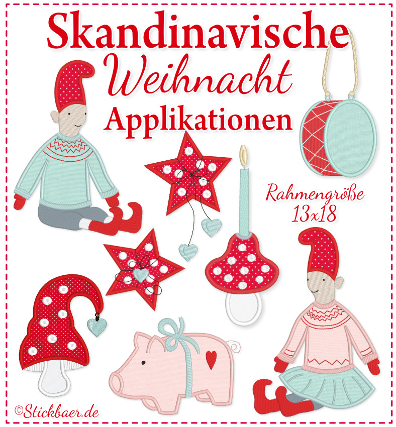 Skandinavische Weihnacht Applikationen